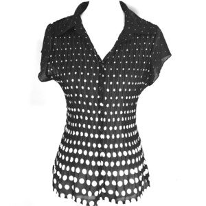 Super flattering semi sheer blouse